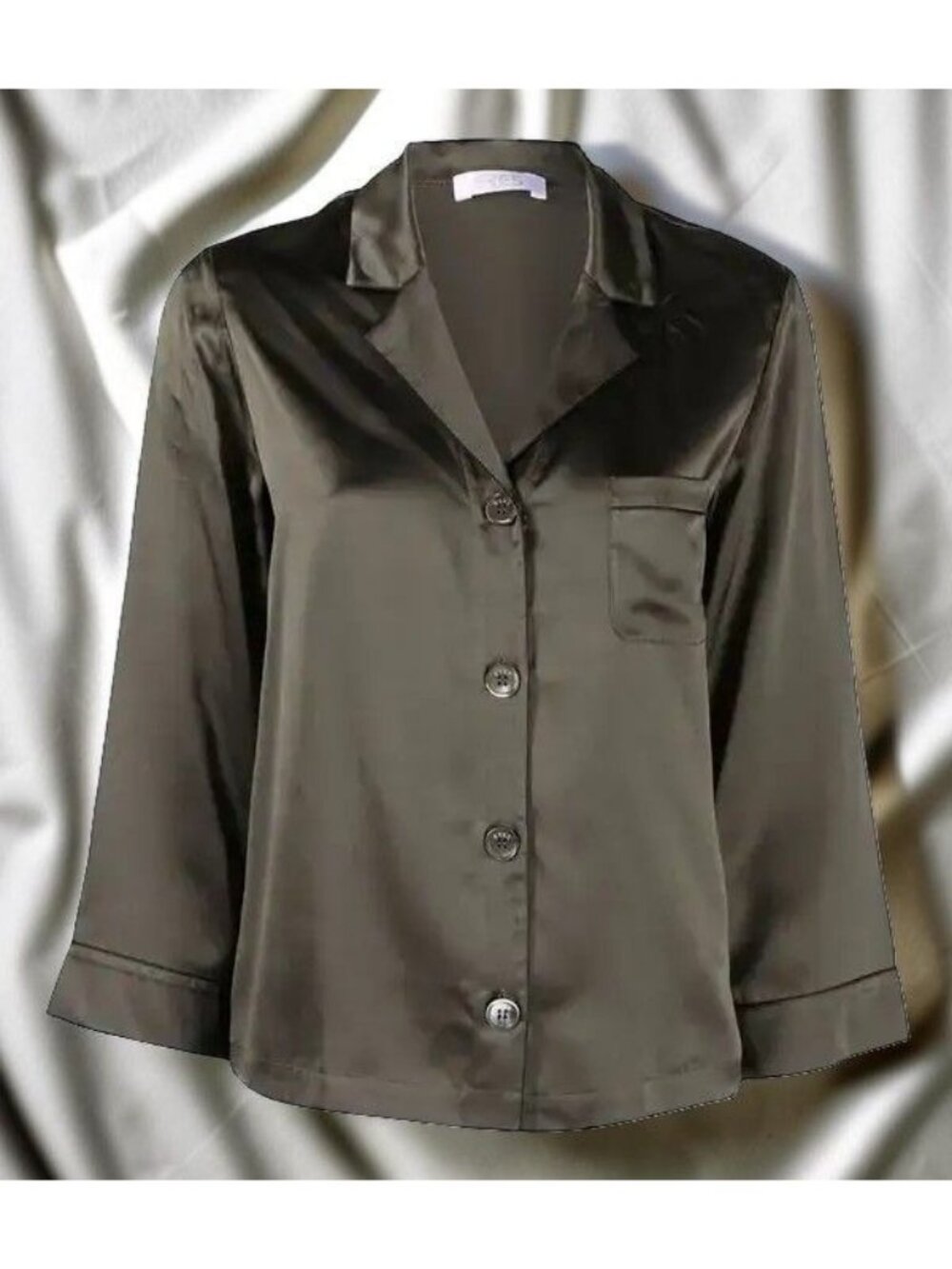 Eres Convive Silk Shirt Olive/Soir De Lune Size 1 Small New With Tags.